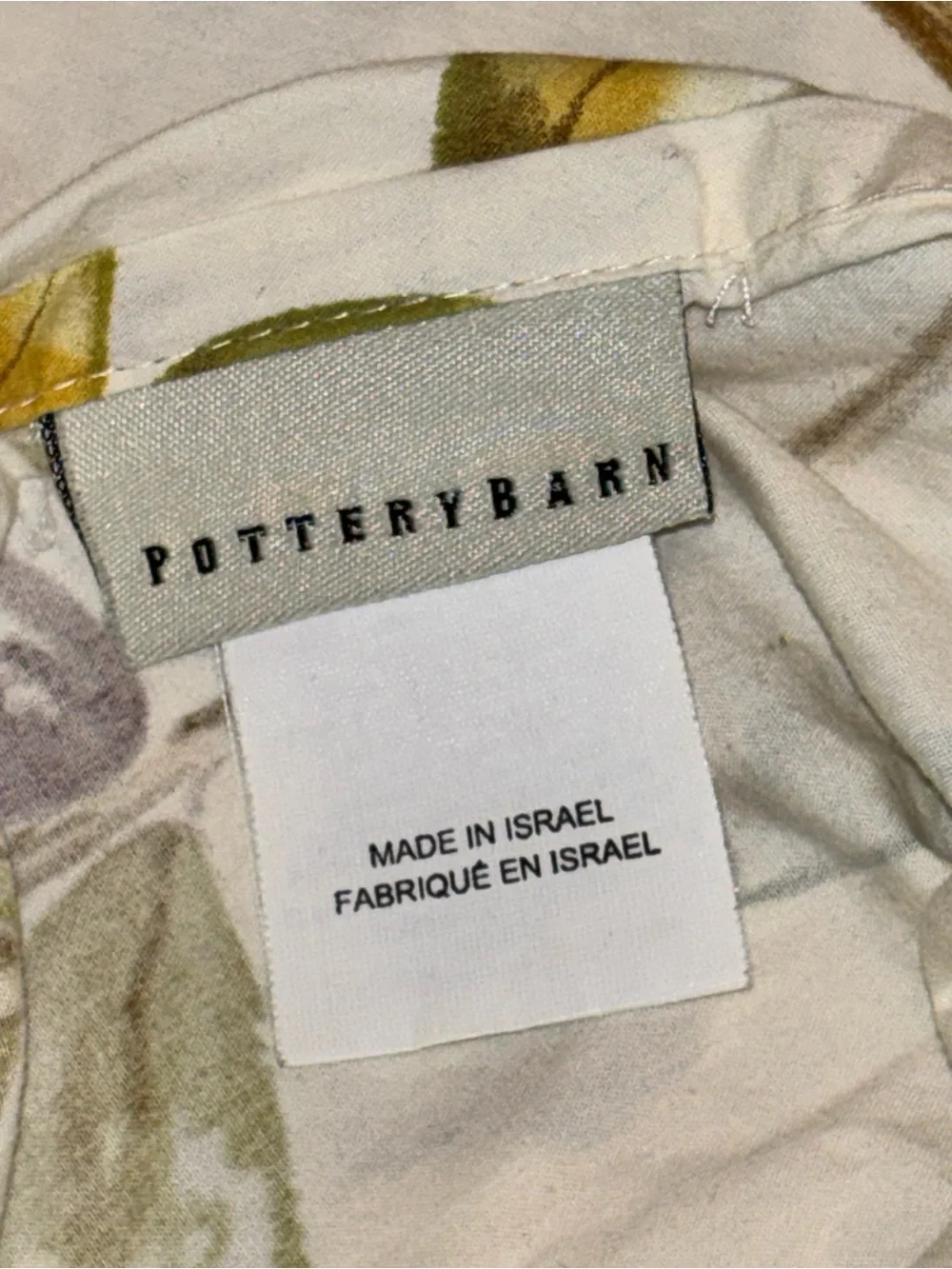 POTTERY BARN ORGANIC COTTON KING DUVET + 2  PILLOW SHAMS  OLIVE BRANCH PRINT